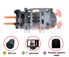 Парктроник с 2 датчиками, с видеокамерой заднего вида (ночное видение)  и монитором. Модель:  АВА-PT P2B